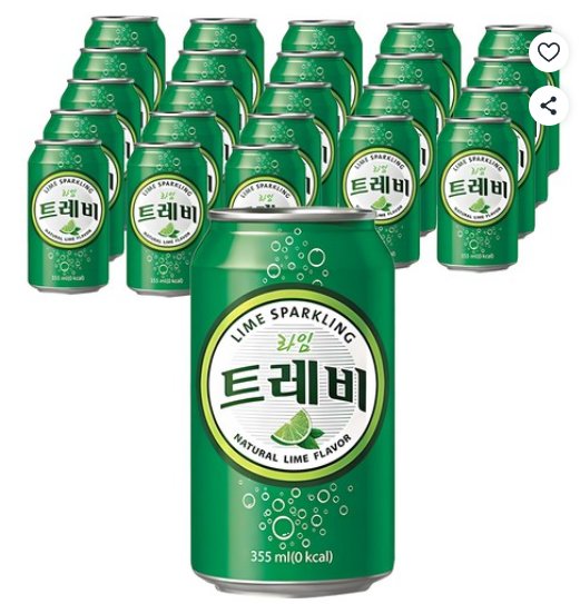 [쿠팡] 롯데 트레비 라임, 355ml, 24개