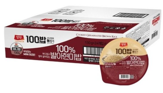 [쿠팡] 양반 100밥 발아현미밥, 130g, 24개