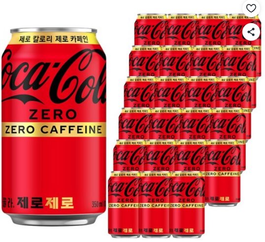 [쿠팡] 코카콜라 제로제로, 350ml, 24개