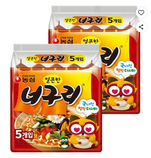 [쿠팡] 너구리 얼큰한맛 120g, 10개