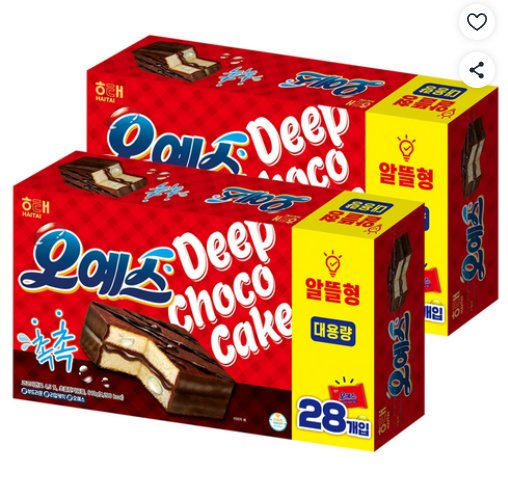 [쿠팡] (로켓프레시) 해태제과 오예스 28p, 840g, 2개