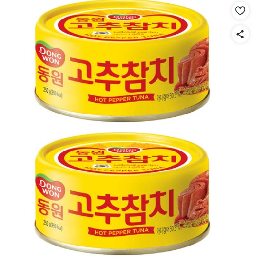 [쿠팡] 동원참치 고추 참치, 250g, 2개